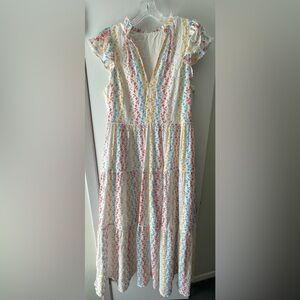 ANTONIO MELANI EYELET MAXI DRESS WITH POCKETS - NO TAGS - SIZE 12 OR LARGE